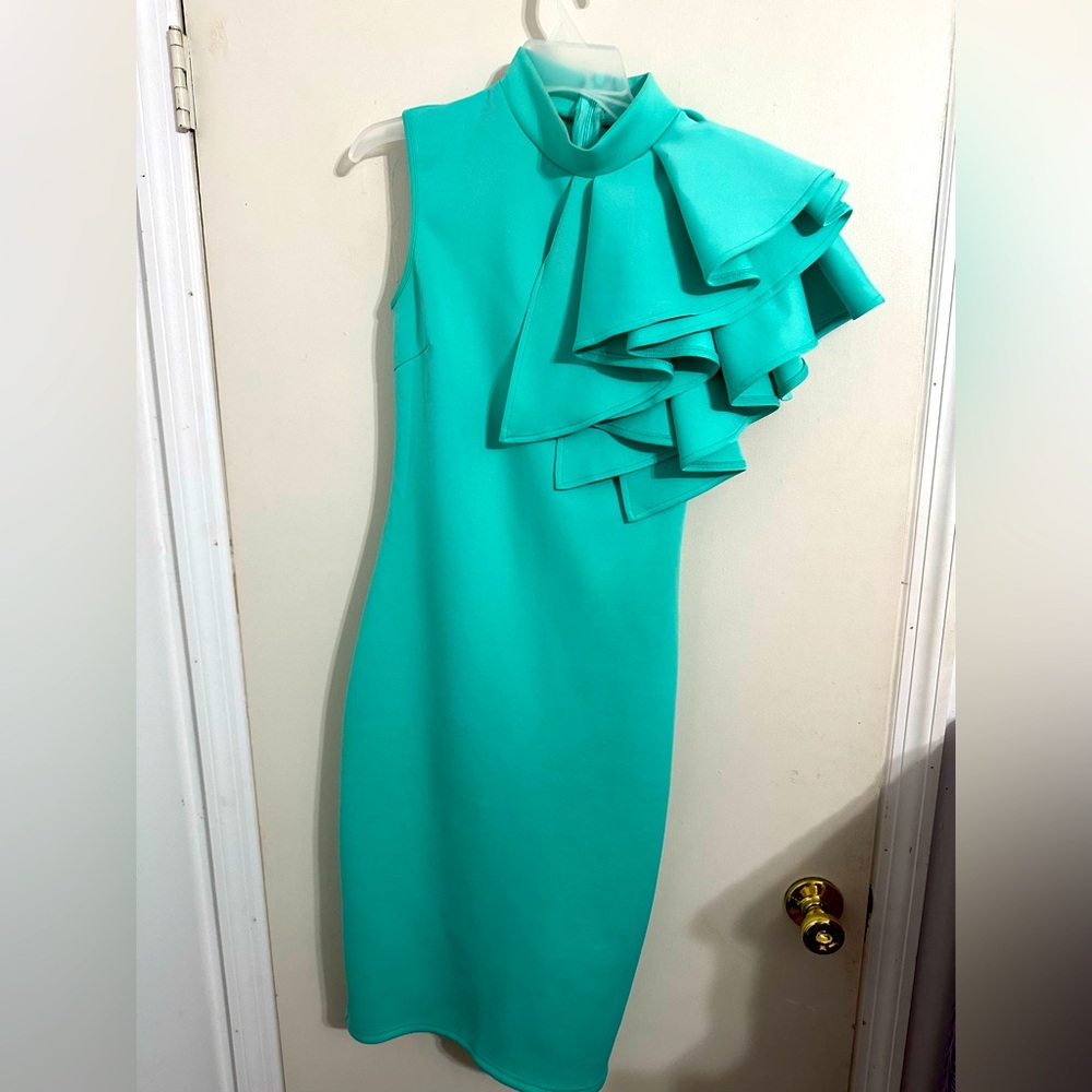 Long teal dress